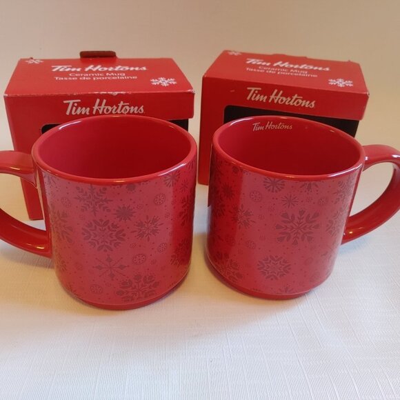 2021 Tim Hortons Stacking Mugs PAIR BNIB THE MOST WONDERFUL TIMS OF THE … - Picture 10 of 12